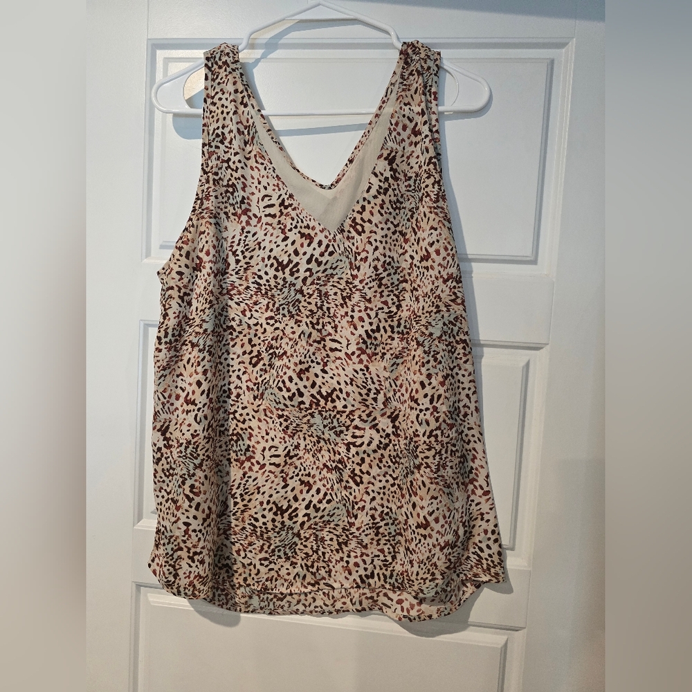 Bundle 5 Items For $15 Maurices Beige and Blue Animal Print Tank Top